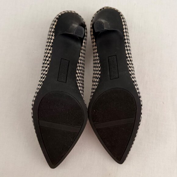 Comfort Plus Heels Size 8W Black White Houndstooth Pointed Toe Pumps - Picture 4 of 10